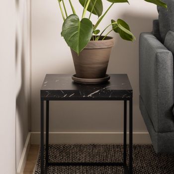 Barossa Black Marble Square Side Table