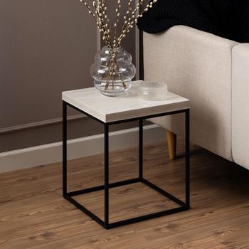Barossa Travertine Effect Square Side Table