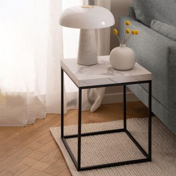 Barossa White Marble Square Side Table