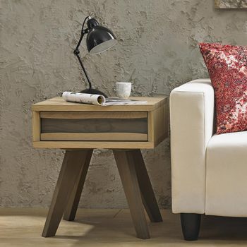Cadell Aged Oak 1 Drawer Lamp Table