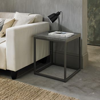 Renzo Zinc and Dark Grey Side Table