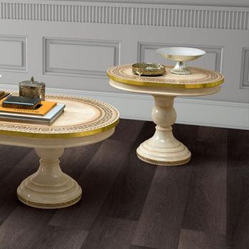 Aida Italian Ivory Oval Lamp Table