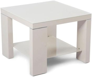 Clearance - Lucca Cream High Gloss Side Table