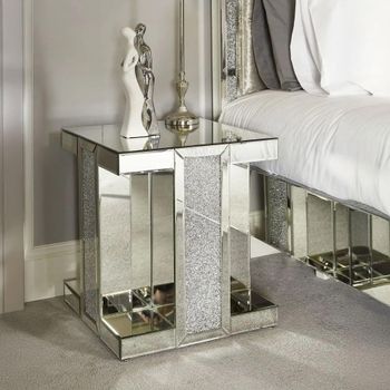 Clearance - Naro Square Mirrored End Table