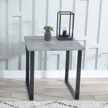 Clearance - Texas Grey and Black Square Side Table