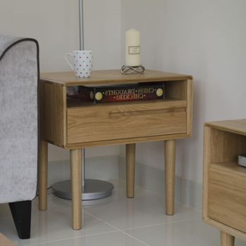 Scandic Oak 1 Drawer Lamp Table
