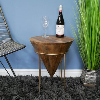 Mango Wood Cone Style Side Table