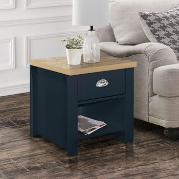 Highgate Navy Blue Painted 1 Drawer Lamp Table