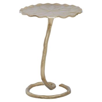 Inventivo Gold Metal Floral Side Table