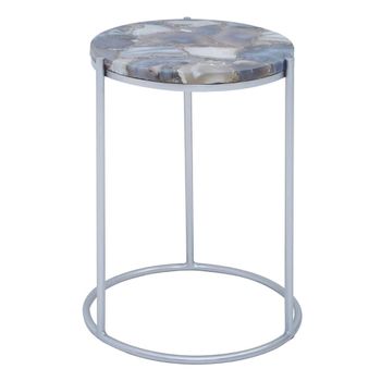 Inventivo Ivory Marble with Round Agate Side Table