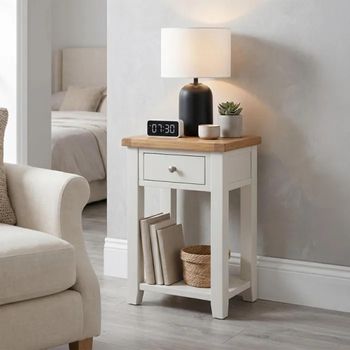 Melbourne White Painted 1 Drawer Side Table