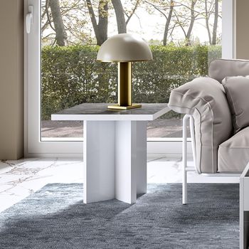 Modern Mara White Lamp Table