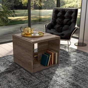 Modern Medea Vintage Oak Lamp Table