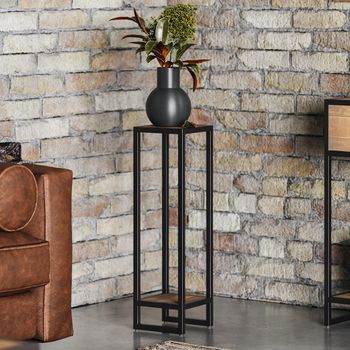 Ooki Black Reclaimed Wood Plant Stand End Tables