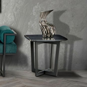 Oscar Marble with Metal Base Lamp Table - Sizes Available