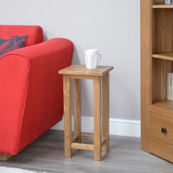 Rustic Oak Occasional Square Lamp Table