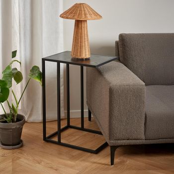 Seaford Black Melamine and Metal Side Table