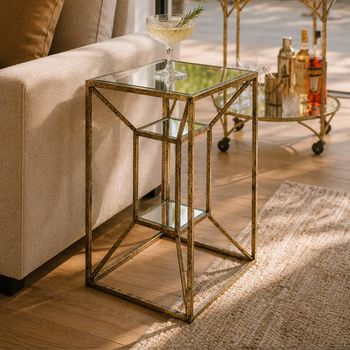 Solomon Antique Gold Side Table