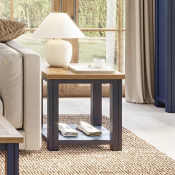 Splash Blue 50cm Square Lamp Table