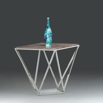 Spyder Marble and Clear Glass Lamp Table - Sizes Available