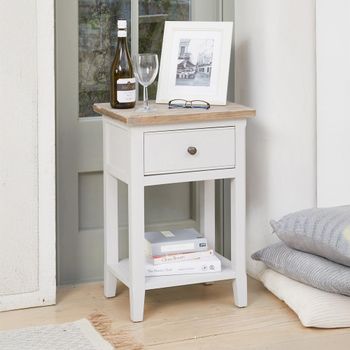 Signature Grey Painted 1 Drawer Lamp Table