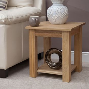 Lyon Oak Square Lamp Table