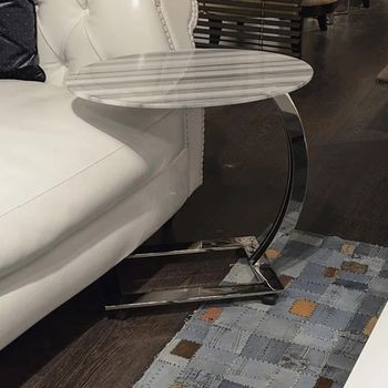 Swan Oval Accent Table Marble with Steel Base - Sizes Available