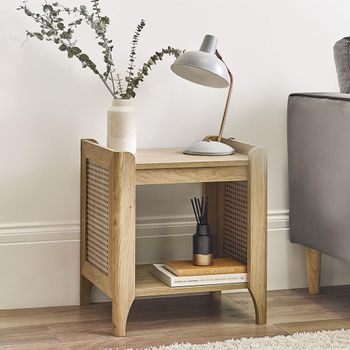 Sydney Faux Rattan Lamp Table