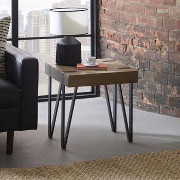 Troy Rustic Wood Effect Square Side Table