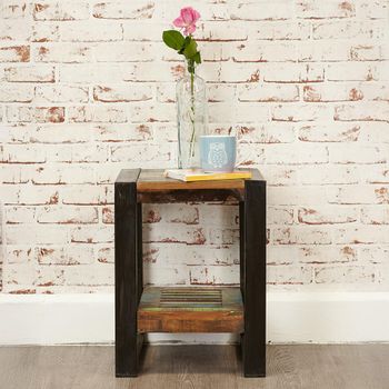 Urban Chic Reclaimed Wood Low Lamp Table