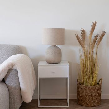 Vita White Melamine 1 Drawer Side Table