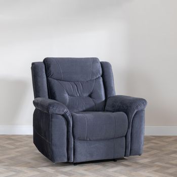 Clearance - Dudley Silvano Recliner Blue Fabric Sofa Armchair