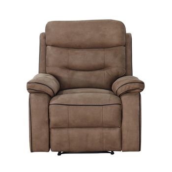Gabrielle Manual Tawny Brown Leather Recliner Sofa Armchair
