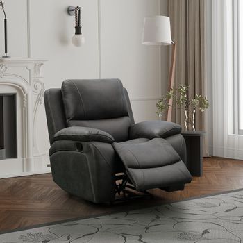 Isobella Manual Charcoal Fabric Recliner Sofa Armchair