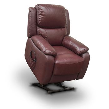 Palermo Lift and Rise Power Burgundy Leather Recliner Armchair