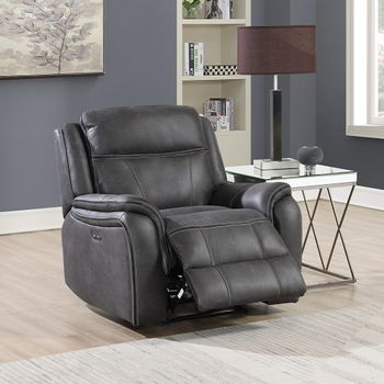 Phoenix Power Charcoal Fabric Recliner Sofa Armchair