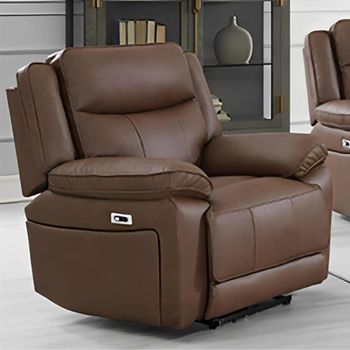 Torino Manual Chestnut Faux Leather Recliner Sofa Armchair