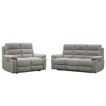 Westbury Power Grey Fabric 3+2 Seater Recliner Sofa Set