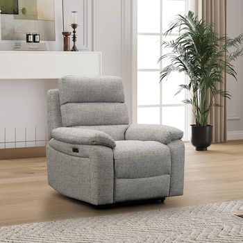 Westbury Power Grey Fabric Recliner Sofa Armchair