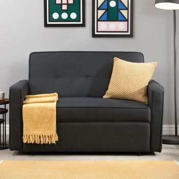 Otto Grey Fabric Pull-Out 2 Seater Small Sofa Bed