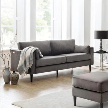 Hayward Grey Fabric 3 Seater Sofa