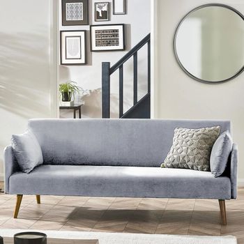 Andi Grey Fabric 2 Seater Click Clack Sofa Bed