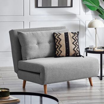 Rowan Grey Fabric Click Clack Chair Bed