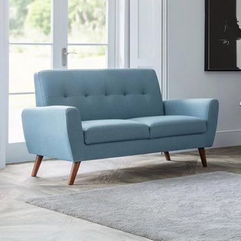 Monza Blue Fabric 2 Seater Sofa