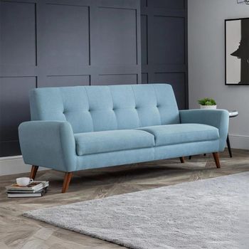 Monza Blue Fabric 3 Seater Sofa