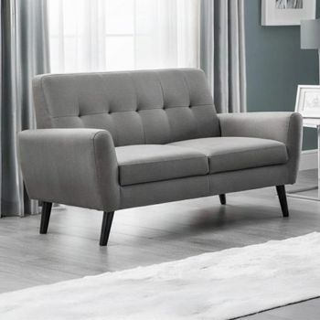 Monza Grey Linen Fabric 2 Seater Sofa