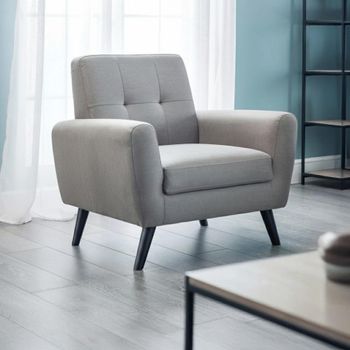 Monza Grey Linen Fabric Armchair