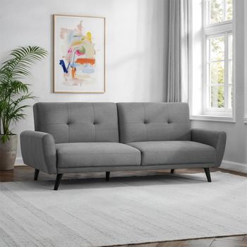 Monza Sofabed Grey Linen Fabric