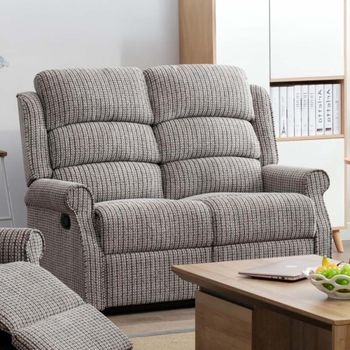 Windsor Latte Fabric 2 Seater Recliner Sofa