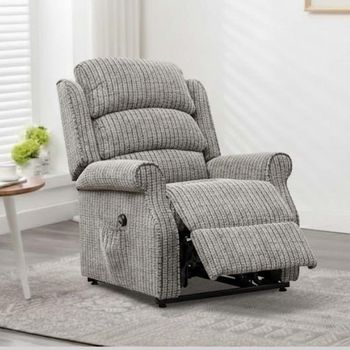 Windsor Lift and Tilt Electric Latte Fabric Recliner Armchair